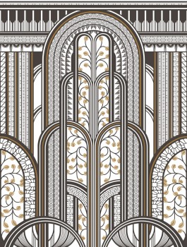 Kunst Braun Wandbild Casadeco - 1930 Texdecor MNCT85879242