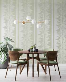 Breite Streifen Salbeigrün Vliestapete Slow Living Hohenberger 30019-HTM