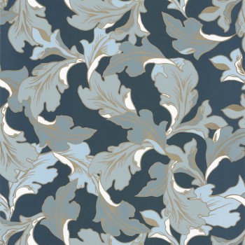 Große Blätter dunkelblau Tapete Caselio - Dream Garden DGN102286129
