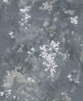 Pinseloptik Mustertapete blau-silber Dalia 101206