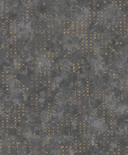 Mustertapete Gold-glanz schwarz Vlies Dalia 101506