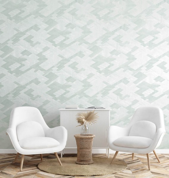Filigrane Linien Mintgrün Vliestapete Slow Living Hohenberger 64679-HTM