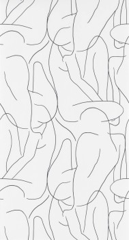 Weiße Vliestapete Silhuetten Muster Casadeco - Gallery Texdecor GLRY86100522