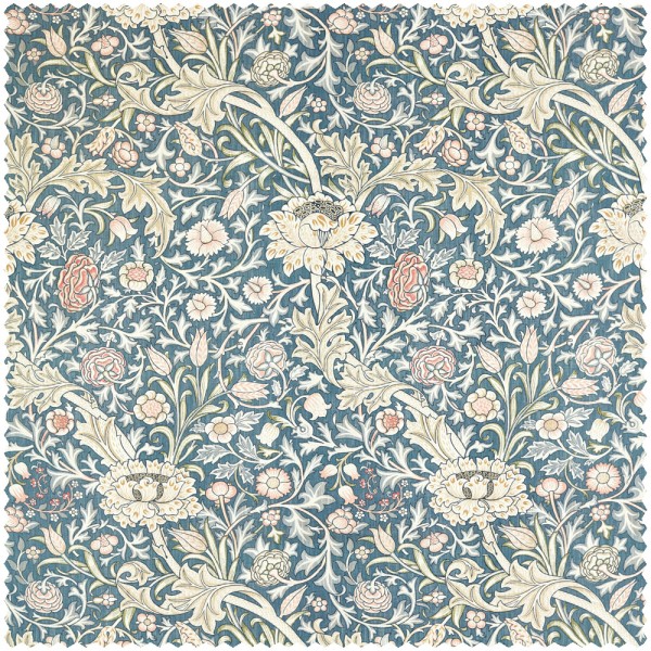 Dekostoff große Blumen und Blätter blau MEWF227026