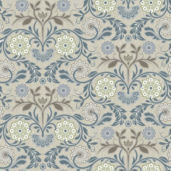 Blumentapete blau Muster Kalina 019108