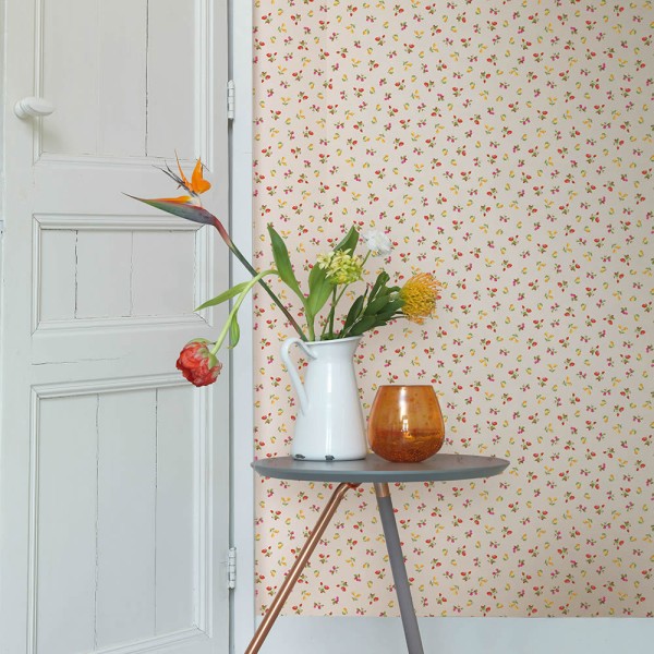 Tapete Früchte Obst Erdbeeren Birnen Landhaus Beige 288246