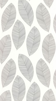 Große Blätter weiß Vliestapete Caselio - Moonlight 2 Texdecor MLGT104310927