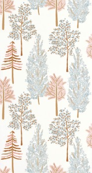 Bunte Blätter Tapete weiß Caselio - La Foret Texdecor FRT102956023