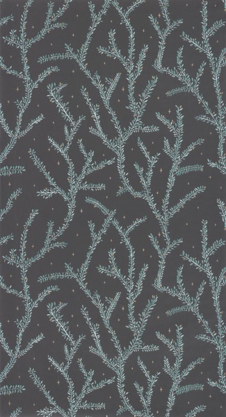 Feine Zweige Schwarz Tapete Caselio - La Foret Texdecor FRT102947983