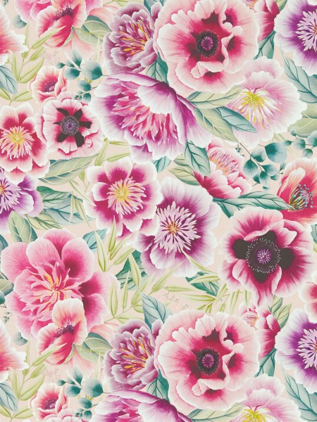Blumentapete Blüten floral beige rosa HDHW112902