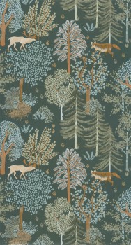 Forest Motifs Green Wallpaper Caselio - La Foret Texdecor FRT102937726