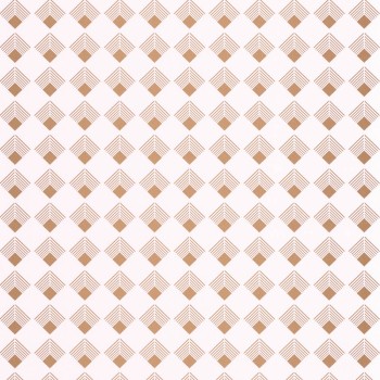 Symetrische Formen Tapete weiss und gold Caselio - Labyrinth Texdecor LBY102131026