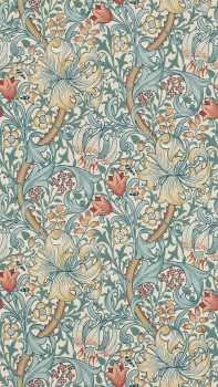 Tapete Lilienranken und kleine Blüten creme DCMW216818