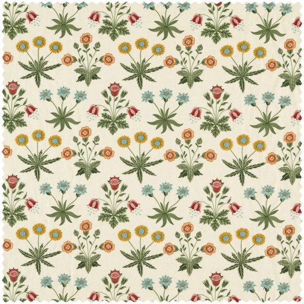 Dekostoff Blumen mit Blättern creme MEWF237310