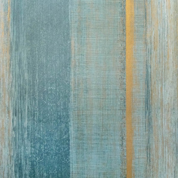 Turquoise non-woven wallpaper gold shimmering stripes fine lines Precious 65193-HTM