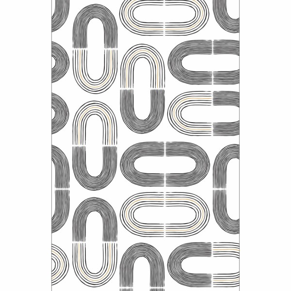 Ovale Formen schwarz weiß Wandbild Caselio - Moonlight 2 Texdecor MLGT104180978