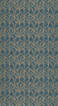 Blaue Tapete Halbkreise Casadeco - 1930 Texdecor MNCT85736313