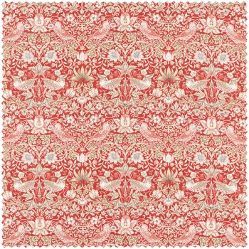 Dekostoff Blumen und Blattranken rot MSIM226915