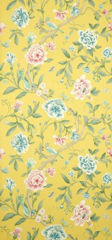 gemalte Rosen und Zweige gelb Vliestapete Sanderson - One Sixty DCAVPO102