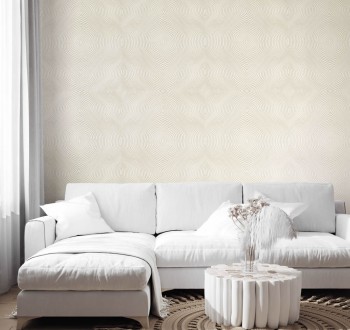Structured curved lines non-woven wallpaper white Slow Living Hohenberger 30035-HTM