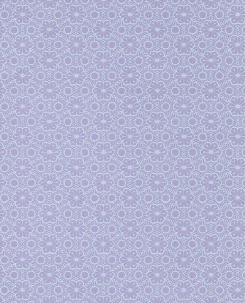 Blumen Vlies Tapete Lila-Blau Glänzend