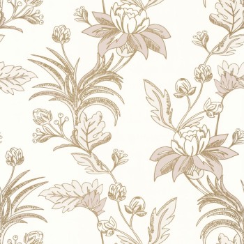 Beige and gold wallpaper vines and flowers Caselio - Dream Garden DGN102271024