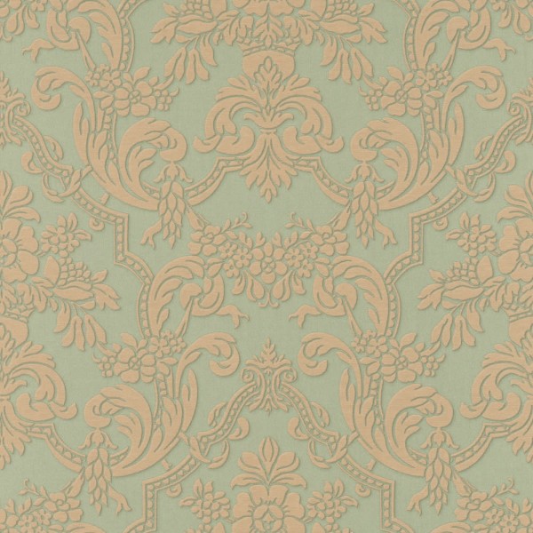 Barockdesign Vinyltapete hell grün Trianon 13 Rasch 570632