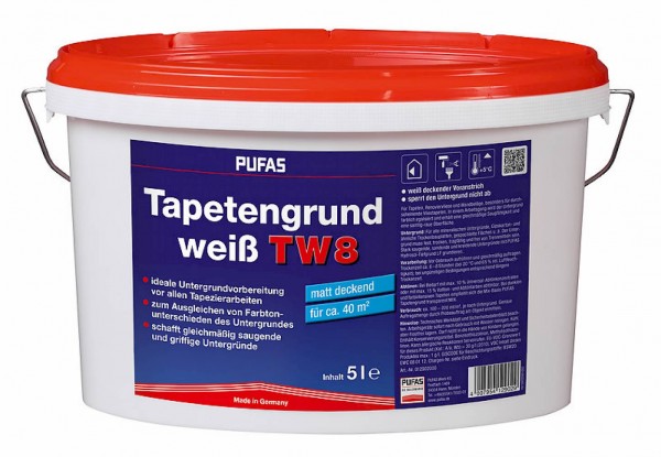 PUFAS Tapetengrund weiß TW8 2,5 l
