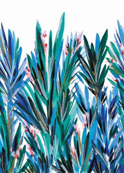 Blaues Wandbild Strauch Texdecor JDSP85266411