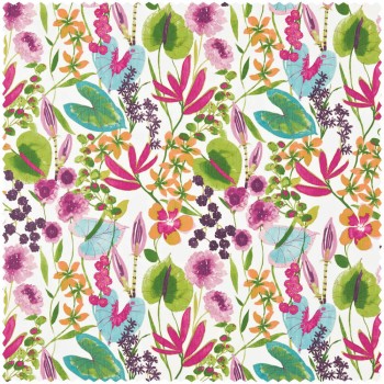 Blumen Blätter weiß Dekostoff Sanderson Harlequin - Colour 1 HAMA120331