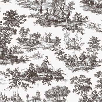 SALE Aktion 2er Set Landschaft Vliestapete schwarz und weiß Blooming Garden Rasch Textil 084044