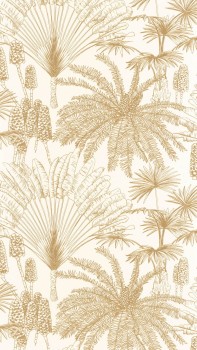Tropische Pflanzen weiß Vliestapete Caselio - Moonlight 2 Texdecor MLGT104330233