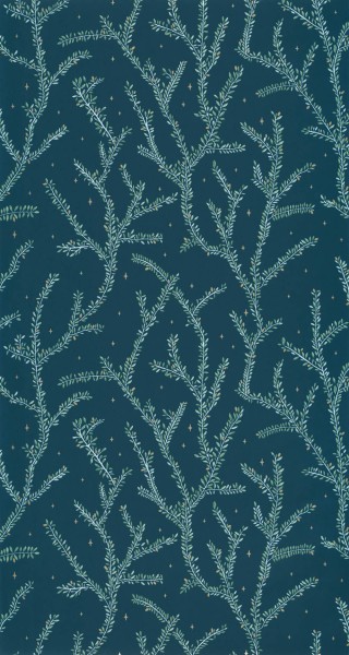 Blätterranken Petrol Tapete Caselio - La Foret Texdecor FRT102946679