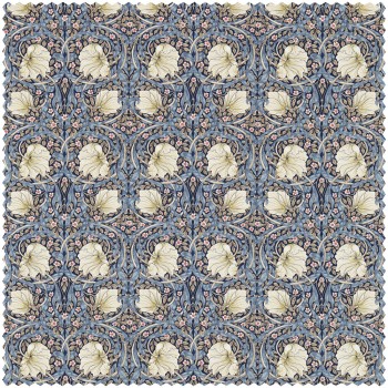 Dekostoff Tulpen und gebogene Blätter blau DCMF226712