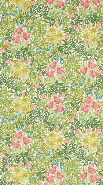 Tapete große und kleine Blumen grün MEWW217205