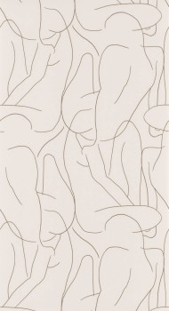 Geschwugene Linien Cream Vliestapete Casadeco - Gallery Texdecor GLRY86101108