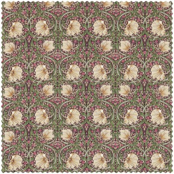 Dekostoff Tulpen, kleine Blüten und Zweige violet DCMF226700