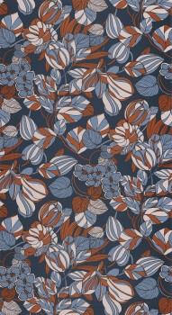Indigoe Tapete Blätter und Blumen Casadeco - 1930 Texdecor MNCT85716414