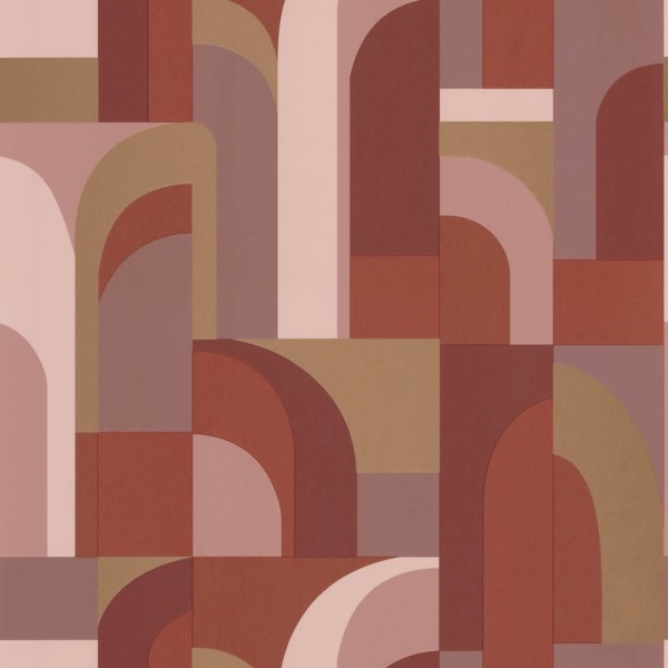 Earth tones and gold living room wallpaper geometric look Caselio - Labyrinth Texdecor LBY102084045