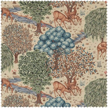Dekostoff Rehe am Bachufer creme DCMF226708