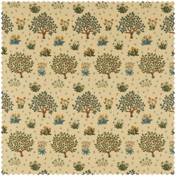 Dekostoff Garten mit Bäumen und Blumen creme DCMF226706