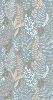 Blue wallpaper nature motifs Caselio - La Foret Texdecor FRT102926100