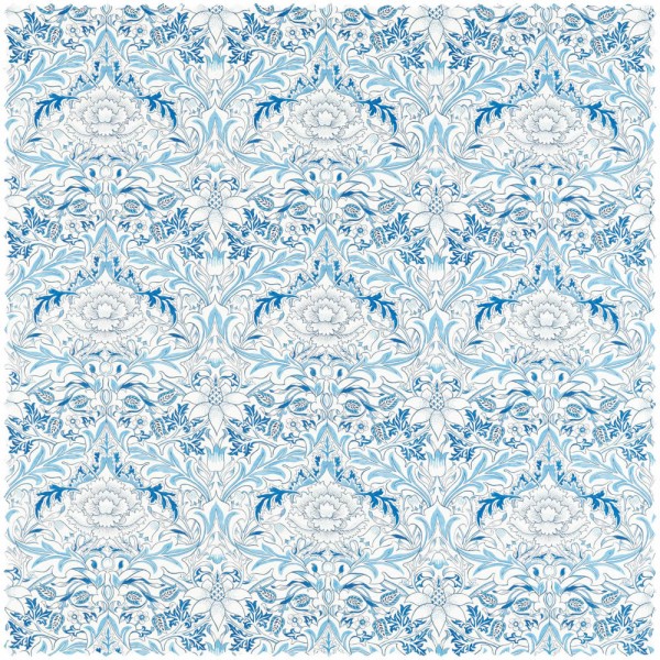Dekostoff Blumenornamente blau MSIM226902