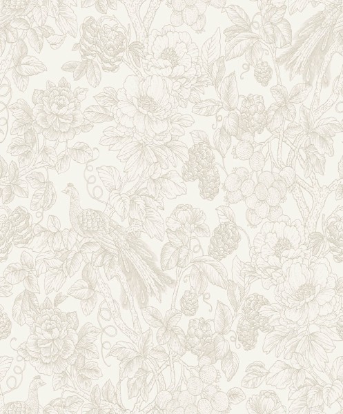 Blumenmuster Tapete weiß Delicacy 85361274