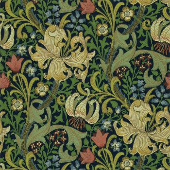 Tapete große Blüten und Ranken dunkelblau DCMW216816