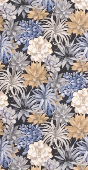 Floral Schwarz Vliestapete Casadeco - Botanica Texdecor BOTA85911964