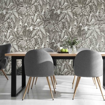 Beige Tapete Blätter Feel Hohenberger 81263-HTM