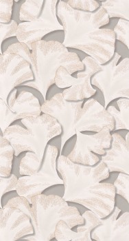 Graue Vliestapete goldglänzende Ginkgo Blätter Casadeco - Ginkgo Texdecor GINK86241429
