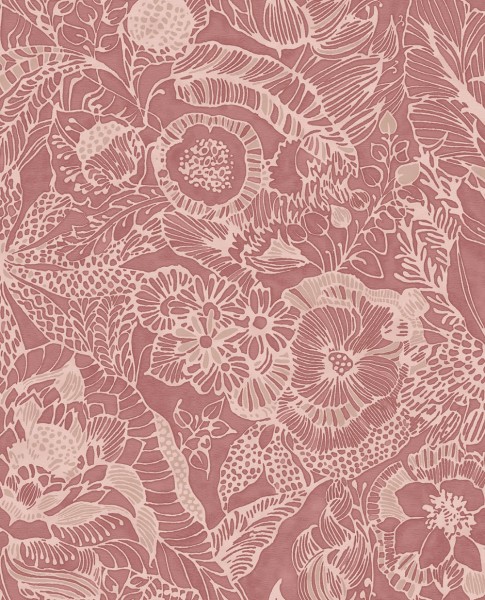 Eijffinger Enso 55-386515 Vliestapete Blumenmuster rot