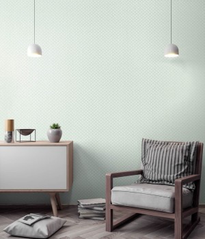 Wavy lines mint green non-woven wallpaper Slow Living Hohenberger 64668-HTM